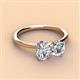 3 - Tanya Oval & Cushion Shape Forever Brilliant Moissanite 2 Stone Duo Ring 