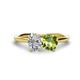1 - Tanya Oval Shape Forever One Moissanite & Cushion Shape Peridot 2 Stone Duo Ring 