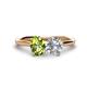 1 - Tanya Oval Shape Peridot & Cushion Shape Forever One Moissanite 2 Stone Duo Ring 