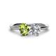 1 - Tanya Oval Shape Peridot & Cushion Shape IGI Certified Lab Grown Diamond 2 Stone Duo Ring 