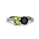 1 - Tanya Oval Shape Peridot & Cushion Shape Black Onyx 2 Stone Duo Ring 
