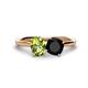 1 - Tanya Oval Shape Peridot & Cushion Shape Black Onyx 2 Stone Duo Ring 