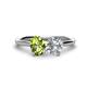 1 - Tanya Oval Shape Peridot & Cushion Shape Forever One Moissanite 2 Stone Duo Ring 