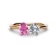 1 - Tanya Oval Shape Pink Sapphire & Cushion Shape GIA Certified Diamond 2 Stone Duo Ring 