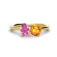 1 - Tanya Oval Shape Pink Sapphire & Cushion Shape Citrine 2 Stone Duo Ring 