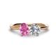 1 - Tanya Oval Shape Pink Sapphire & Cushion Shape Forever Brilliant Moissanite 2 Stone Duo Ring 