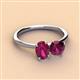 3 - Tanya Oval & Cushion Shape Rhodolite Garnet 2 Stone Duo Ring 
