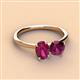3 - Tanya Oval & Cushion Shape Rhodolite Garnet 2 Stone Duo Ring 