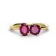 1 - Tanya Oval & Cushion Shape Rhodolite Garnet 2 Stone Duo Ring 
