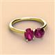 3 - Tanya Oval & Cushion Shape Rhodolite Garnet 2 Stone Duo Ring 