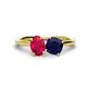 1 - Tanya Oval Shape Ruby & Cushion Shape Blue Sapphire 2 Stone Duo Ring 