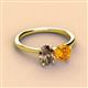 3 - Tanya Oval Shape Smoky Quartz & Cushion Shape Citrine 2 Stone Duo Ring 