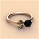 3 - Tanya Oval Shape Smoky Quartz & Cushion Shape Black Onyx 2 Stone Duo Ring 