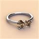 3 - Tanya Oval & Cushion Shape Smoky Quartz 2 Stone Duo Ring 