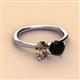 3 - Tanya Oval Shape Smoky Quartz & Cushion Shape Black Onyx 2 Stone Duo Ring 