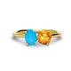 1 - Tanya Oval Shape Turquoise & Cushion Shape Citrine 2 Stone Duo Ring 