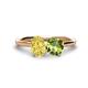 1 - Tanya Oval Shape Yellow Sapphire & Cushion Shape Peridot 2 Stone Duo Ring 