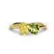 1 - Tanya Oval Shape Yellow Sapphire & Cushion Shape Peridot 2 Stone Duo Ring 