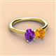 3 - Tanya Oval Shape Amethyst & Cushion Shape Citrine 2 Stone Duo Ring 