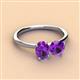 3 - Tanya Oval & Cushion Shape Amethyst 2 Stone Duo Ring 