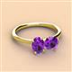 3 - Tanya Oval & Cushion Shape Amethyst 2 Stone Duo Ring 
