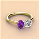 3 - Tanya Oval Shape Amethyst & Cushion Shape Forever One Moissanite 2 Stone Duo Ring 