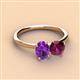 3 - Tanya Oval Shape Amethyst & Cushion Shape Rhodolite Garnet 2 Stone Duo Ring 