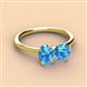 3 - Tanya Oval & Cushion Shape Blue Topaz 2 Stone Duo Ring 