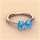 3 - Tanya Oval & Cushion Shape Blue Topaz 2 Stone Duo Ring 