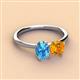 3 - Tanya Oval Shape Blue Topaz & Cushion Shape Citrine 2 Stone Duo Ring 