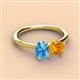 3 - Tanya Oval Shape Blue Topaz & Cushion Shape Citrine 2 Stone Duo Ring 