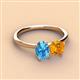 3 - Tanya Oval Shape Blue Topaz & Cushion Shape Citrine 2 Stone Duo Ring 