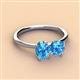 3 - Tanya Oval & Cushion Shape Blue Topaz 2 Stone Duo Ring 