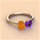 3 - Tanya Oval Shape Citrine & Cushion Shape Amethyst 2 Stone Duo Ring 