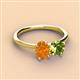 3 - Tanya Oval Shape Citrine & Cushion Shape Peridot 2 Stone Duo Ring 