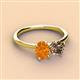3 - Tanya Oval Shape Citrine & Cushion Shape Smoky Quartz 2 Stone Duo Ring 