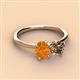 3 - Tanya Oval Shape Citrine & Cushion Shape Smoky Quartz 2 Stone Duo Ring 