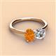 3 - Tanya Oval Shape Citrine & Cushion Shape GIA Certified Diamond 2 Stone Duo Ring 