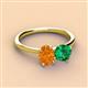 3 - Tanya Oval Shape Citrine & Cushion Shape Emerald 2 Stone Duo Ring 