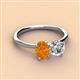 3 - Tanya Oval Shape Citrine & Cushion Shape Forever One Moissanite 2 Stone Duo Ring 