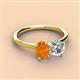 3 - Tanya Oval Shape Citrine & Cushion Shape IGI Certified Lab Grown Diamond 2 Stone Duo Ring 