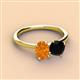 3 - Tanya Oval Shape Citrine & Cushion Shape Black Onyx 2 Stone Duo Ring 