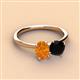 3 - Tanya Oval Shape Citrine & Cushion Shape Black Onyx 2 Stone Duo Ring 