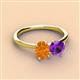 3 - Tanya Oval Shape Citrine & Cushion Shape Amethyst 2 Stone Duo Ring 