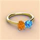 3 - Tanya Oval Shape Citrine & Cushion Shape Blue Topaz 2 Stone Duo Ring 