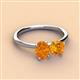 3 - Tanya Oval & Cushion Shape Citrine 2 Stone Duo Ring 