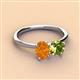 3 - Tanya Oval Shape Citrine & Cushion Shape Peridot 2 Stone Duo Ring 