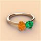 3 - Tanya Oval Shape Citrine & Cushion Shape Emerald 2 Stone Duo Ring 