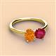3 - Tanya Oval Shape Citrine & Cushion Shape Ruby 2 Stone Duo Ring 