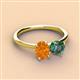 3 - Tanya Oval Shape Citrine & Cushion Shape Lab Created Alexandrite 2 Stone Duo Ring 
